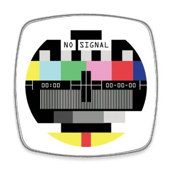 Test Pattern Pixel Art T-Shirt TV - Square fridge magnet - white - Front