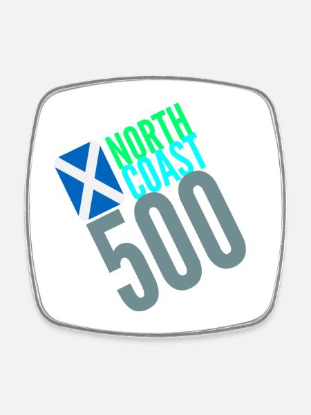 NORTH COAST 500 SCOTLAND - Square fridge magnet - white