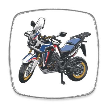 Africa Twin Enduro - solo tricolor - Viereckiger Kühlschrankmagnet - Weiß - Vorne