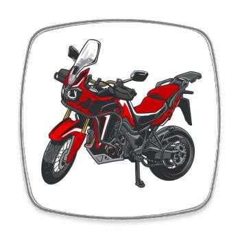 Africa Twin Enduro - solo trired - Viereckiger Kühlschrankmagnet - Weiß - Vorne