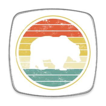 Ours ours - Magnet carré - blanc - Devant