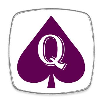 Queen of Spades - Viereckiger Kühlschrankmagnet - Weiß - Vorne