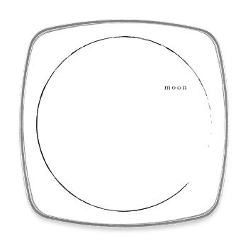 Moon - Square fridge magnet - white - Front