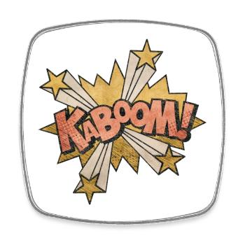 Action Pop Art Kabbom Comique - Magnet carré - blanc - Devant