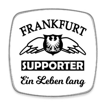 Frankfurt supporter forever - Viereckiger Kühlschrankmagnet - Weiß - Vorne