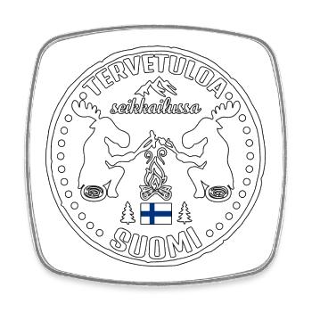 Finlande Suomi Bienvenue Aventure Design - Magnet carré - blanc - Devant