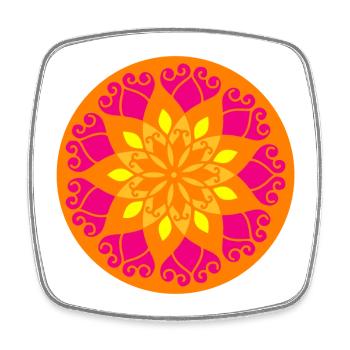 Yoga Mandala Meditation Kreis Indien farbenfroh om - Viereckiger Kühlschrankmagnet - Weiß - Vorne
