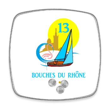Bouches du rhône - Square fridge magnet - white - Front