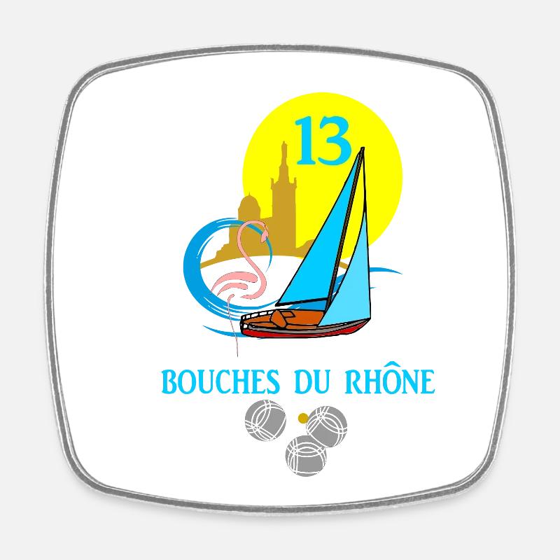 Bouches du rhône - Magnet carré - blanc