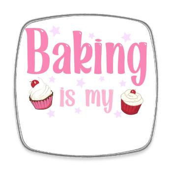 Baking baker baker - Square fridge magnet - white - Front