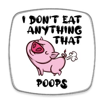 Pig Vegan Statement - Square fridge magnet - white - Front