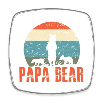 Papa bear - Square fridge magnet - white - Front