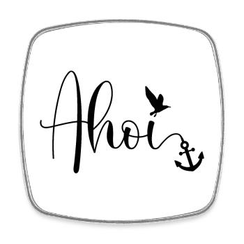 Ancre de mouette nord de la côte d’Ahoi - Magnet carré - blanc - Devant