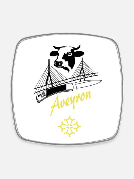 Aveyron - Magnet carré - blanc