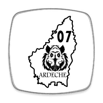 Ardèche - Square fridge magnet - white - Front