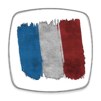 Drapeau Français - Magnet carré - blanc - Devant