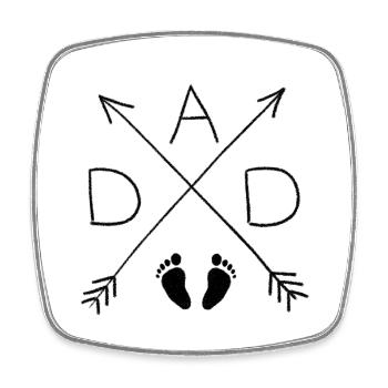 Dad Dad Dad Baby Feet - Square fridge magnet - white - Front