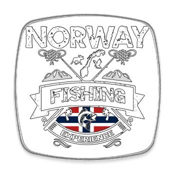 Norway Fishing Experience Angeln Norwegen - Viereckiger Kühlschrankmagnet - Weiß - Vorne
