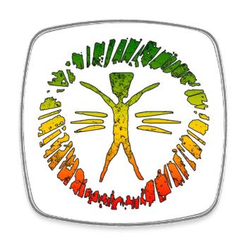 Hippie Reggaezeichen mit Farbverlauf - Viereckiger Kühlschrankmagnet - Weiß - Vorne