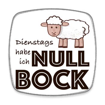 Null Bock auf Dienstag - Schaf - Viereckiger Kühlschrankmagnet - Weiß - Vorne