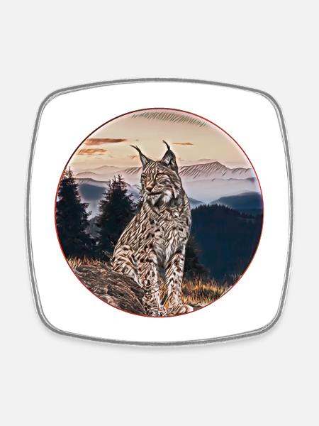 Lynx Nature Freedom Wildcat - Magnet carré - blanc