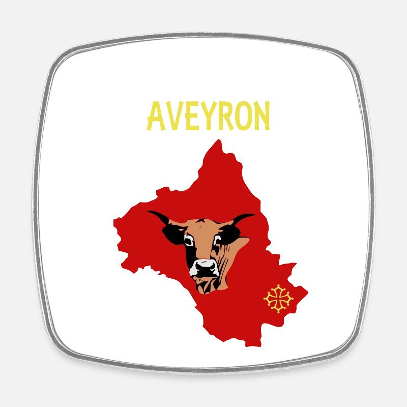 Aveyron - Magnet carré - blanc