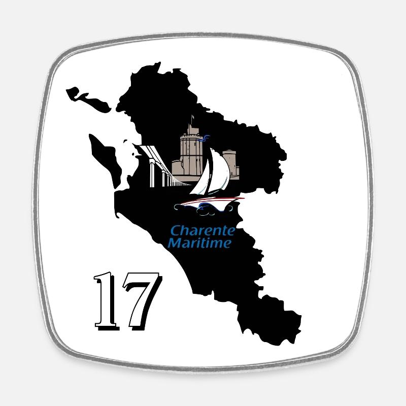 Charente-Maritime - Magnet carré - blanc