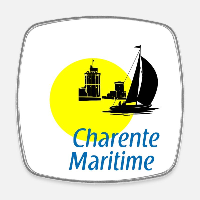 Charente-maritime - Magnet carré - blanc