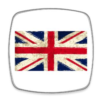Vintage London Flag- Retro- London- UK - Square fridge magnet - white - Front
