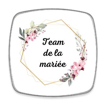 team de la mariée demoiselles d'honneur EVJF - Magnet carré - blanc - Devant