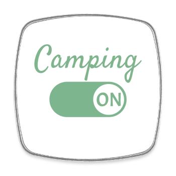 Camping Mode On - Magnet carré - blanc - Devant