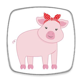 Schwein Schweine - Viereckiger Kühlschrankmagnet - Weiß - Vorne