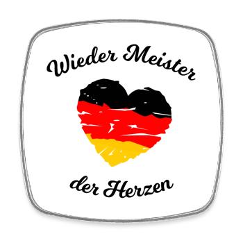 Fußball Deutscher Meister der Herzen - Viereckiger Kühlschrankmagnet - Weiß - Vorne