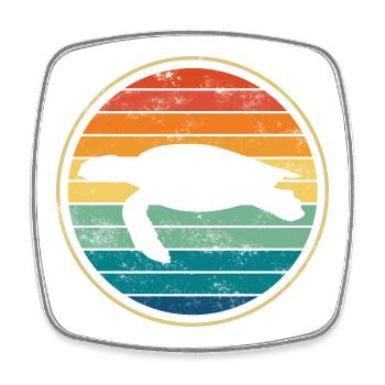 Turtle sea turtle - Square fridge magnet - white - Front