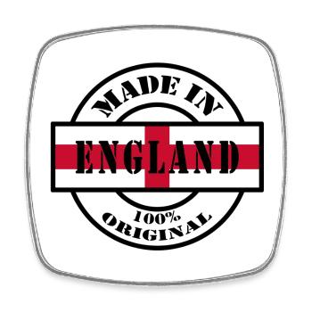 MADE IN ENGLAND, United Kingdom, British, UK - Square fridge magnet - white - Front