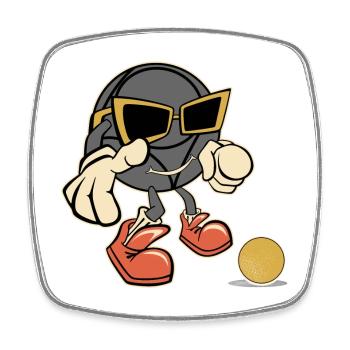Boules de soleil petanque robe pour boulet - Magnet carré - blanc - Devant
