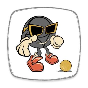 Boules de soleil petanque robe pour boulet - Magnet carré - blanc - Devant