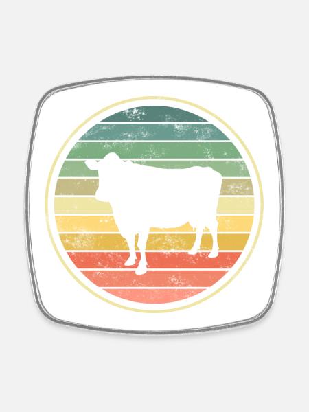 Vache Vaches - Magnet carré - blanc