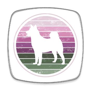 Chien Akita Shiba Inu - Magnet carré - blanc - Devant
