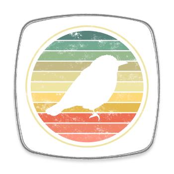 Vogel Vögel - Viereckiger Kühlschrankmagnet - Weiß - Vorne