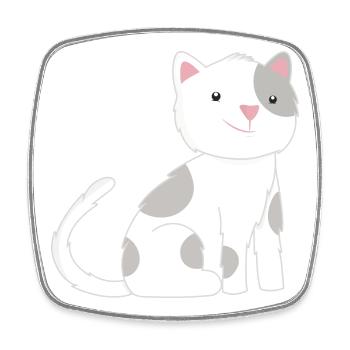 Chat Chats - Magnet carré - blanc - Devant