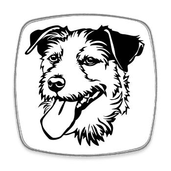 Parson Russel Terrier Kopf - Viereckiger Kühlschrankmagnet - Weiß - Vorne