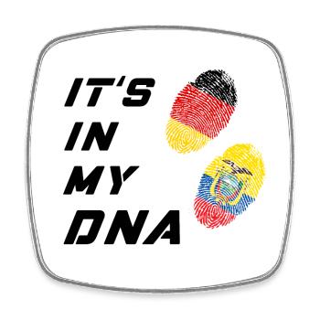 In meiner DNA Deutschland und Ecuador - Viereckiger Kühlschrankmagnet - Weiß - Vorne