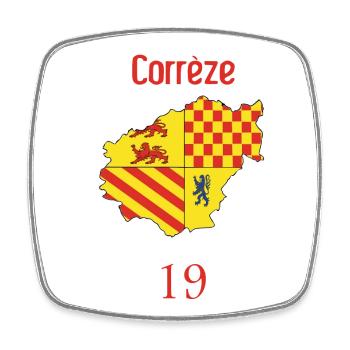Corrèze - Viereckiger Kühlschrankmagnet - Weiß - Vorne