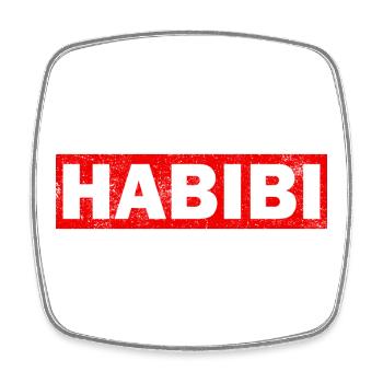 Habibi Arabisch Liebste Rot Islam Muslim Geschenk - Viereckiger Kühlschrankmagnet - Weiß - Vorne