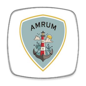 Armoiries du phare d'Amrum - Magnet carré - blanc - Devant