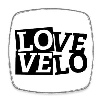LOVE Velo - Viereckiger Kühlschrankmagnet - Weiß - Vorne