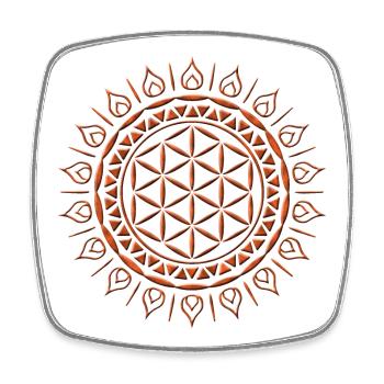 Spirituelle Lebensblume für Yoga mit Leder Effect - Viereckiger Kühlschrankmagnet - Weiß - Vorne