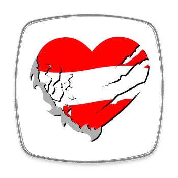 Austria - Ausztria - Square fridge magnet - white - Front