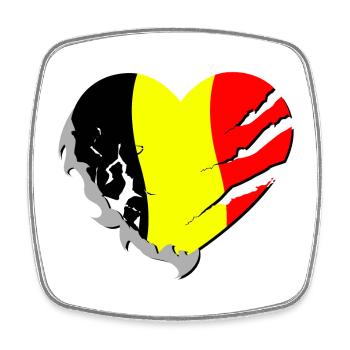 Belgie - Belgica - Belgique - Magnet carré - blanc - Devant